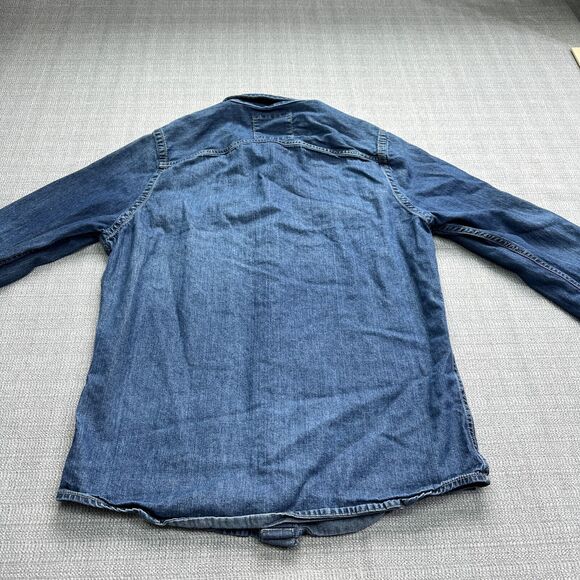 Hollister Denim Shirt‎ Mens Small Y2K Blue Western Cowboy Button Up - Picture 4 of 8